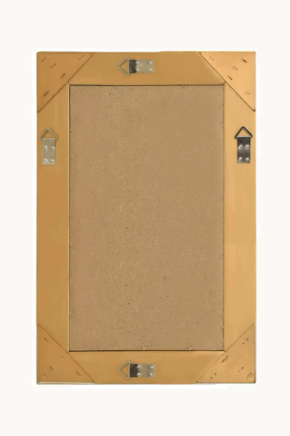 Miroir baroque doré, 60×40 cm. En situation, présence humaine suggérée de dos.