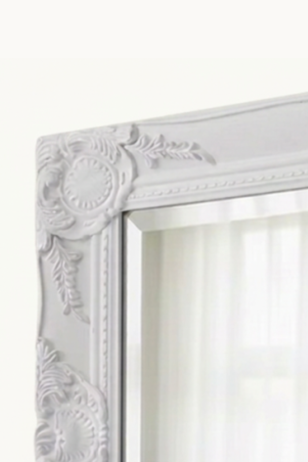 Miroir baroque blanc, 100×50 cm. Photo 2 sur 5.