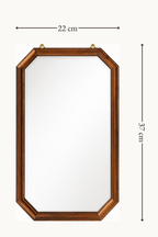 Miroir à pans coupés brun noyer · 22×37 cm