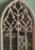 Miroir fenêtre blanc vintage · 40×80 cm