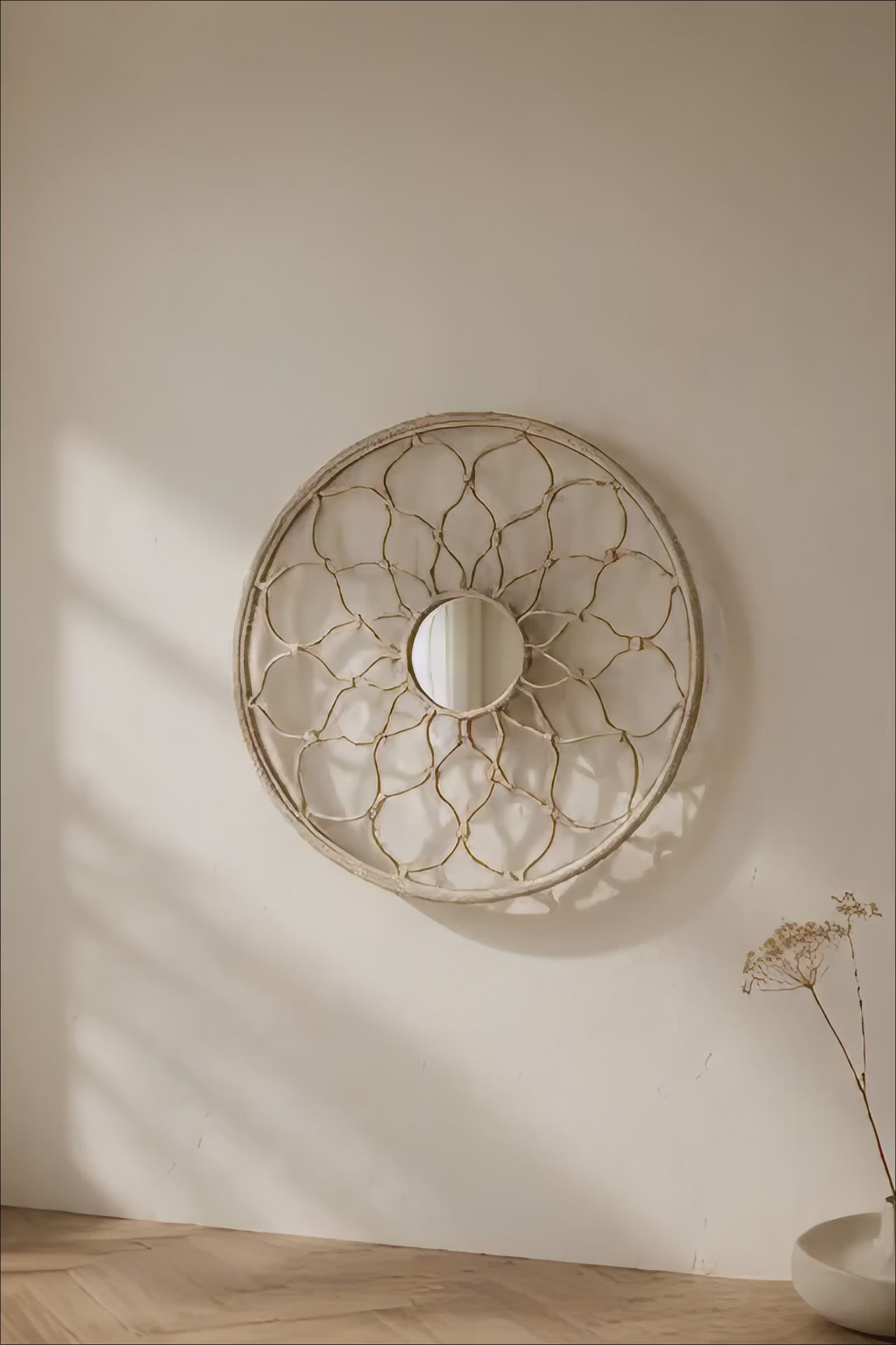 Rosace ajourée · fer et verre Ø40 cm