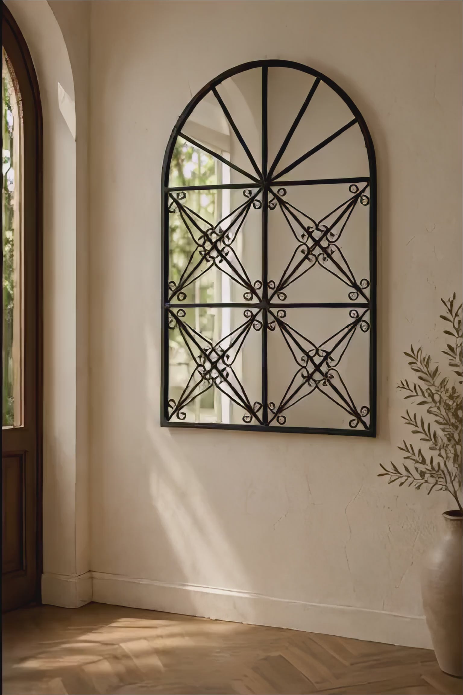 Verrière ouvragée · noir 86×58 cm